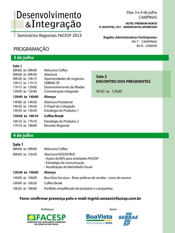 Seminários Regionais FACESP 2013 - Campinas e Regiao