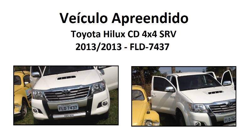 Veiculo Apreendido - Toyota Hilux CD 4x4 SRV 2013/2013 - PLACA: FLD-7437